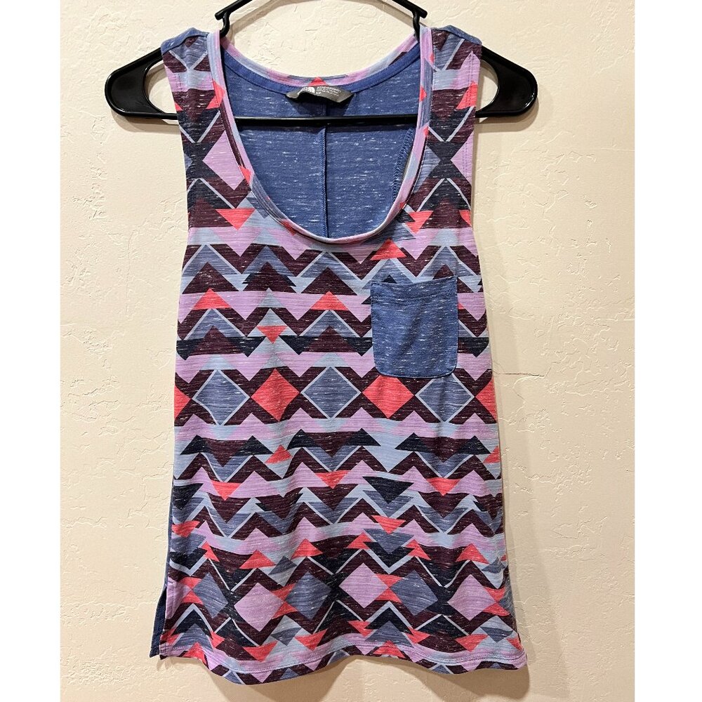 The North Face Pink/ Purple/ Blue Pattern Tank - Size S